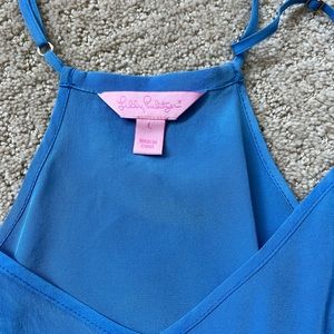 Lilly pulitzer cornflower blue silk duster top